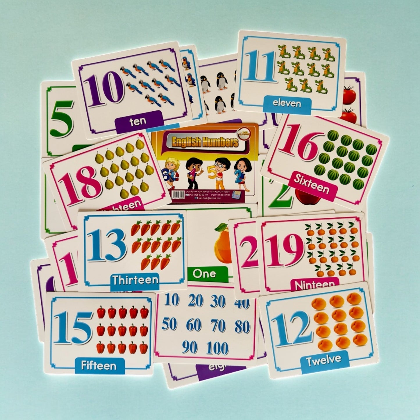 بطاقات الأرقام الإنجليزية للأطفال
